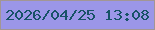 文字の大きさ：2、枠の色：a29694、背景の色：9b96e8、文字の色：175267 無料ブログパーツのブログ時計