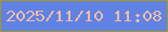 文字の大きさ：2、枠の色：a29725、背景の色：6082e2、文字の色：ecbdaa 無料ブログパーツのブログ時計