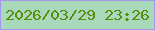 文字の大きさ：5、枠の色：a298ec、背景の色：a9d9bb、文字の色：5b8c09 無料ブログパーツのブログ時計