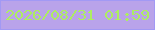 文字の大きさ：5、枠の色：a299f4、背景の色：b9a3ea、文字の色：aded61 無料ブログパーツのブログ時計