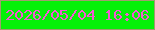 文字の大きさ：3、枠の色：a29b6f、背景の色：05f108、文字の色：f35ad3 無料ブログパーツのブログ時計