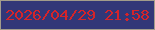 文字の大きさ：4、枠の色：a29c8b、背景の色：323778、文字の色：d5242a 無料ブログパーツのブログ時計