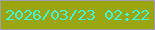 文字の大きさ：2、枠の色：a29cb1、背景の色：9aa60f、文字の色：43f6d3 無料ブログパーツのブログ時計