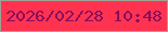 文字の大きさ：2、枠の色：a29f94、背景の色：ff3350、文字の色：870d61 無料ブログパーツのブログ時計