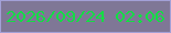 文字の大きさ：4、枠の色：a2a0d7、背景の色：7f7796、文字の色：14dd45 無料ブログパーツのブログ時計