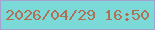 文字の大きさ：1、枠の色：a2a1d0、背景の色：7bdad7、文字の色：af7156 無料ブログパーツのブログ時計