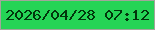 文字の大きさ：4、枠の色：a2a59b、背景の色：25d456、文字の色：02360c 無料ブログパーツのブログ時計