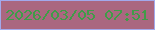 文字の大きさ：3、枠の色：a2a9ec、背景の色：aa6780、文字の色：409c48 無料ブログパーツのブログ時計