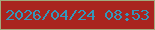 文字の大きさ：4、枠の色：a2aa7d、背景の色：a9241f、文字の色：3297bb 無料ブログパーツのブログ時計