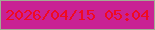 文字の大きさ：4、枠の色：a2ac93、背景の色：c92294、文字の色：f00a21 無料ブログパーツのブログ時計