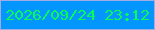 文字の大きさ：3、枠の色：a2ace2、背景の色：0396fe、文字の色：06fb58 無料ブログパーツのブログ時計