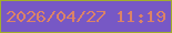 文字の大きさ：5、枠の色：a2ae2b、背景の色：7758c5、文字の色：db8367 無料ブログパーツのブログ時計
