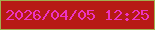文字の大きさ：5、枠の色：a2af4f、背景の色：b71a15、文字の色：ed33c2 無料ブログパーツのブログ時計