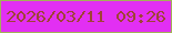 文字の大きさ：3、枠の色：a2b158、背景の色：e22ff3、文字の色：9f4336 無料ブログパーツのブログ時計