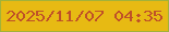 文字の大きさ：2、枠の色：a2b239、背景の色：e7ba13、文字の色：bf5028 無料ブログパーツのブログ時計