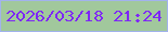 文字の大きさ：5、枠の色：a2b2ed、背景の色：a1c89c、文字の色：7e27f6 無料ブログパーツのブログ時計