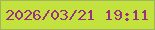 文字の大きさ：2、枠の色：a2b35e、背景の色：c3e23e、文字の色：9e317f 無料ブログパーツのブログ時計