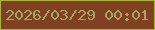 文字の大きさ：2、枠の色：a2b835、背景の色：7f4121、文字の色：a5a664 無料ブログパーツのブログ時計
