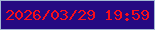 文字の大きさ：1、枠の色：a2b8d3、背景の色：250982、文字の色：f90d1c 無料ブログパーツのブログ時計