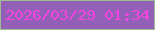 文字の大きさ：1、枠の色：a2bc92、背景の色：9360b7、文字の色：f744e0 無料ブログパーツのブログ時計