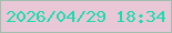 文字の大きさ：2、枠の色：a2beae、背景の色：eac7d6、文字の色：19ddae 無料ブログパーツのブログ時計