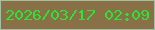 文字の大きさ：4、枠の色：a2c0a1、背景の色：897046、文字の色：2de334 無料ブログパーツのブログ時計