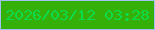 文字の大きさ：3、枠の色：a2c1f1、背景の色：35b008、文字の色：0adc4c 無料ブログパーツのブログ時計
