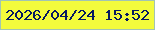 文字の大きさ：4、枠の色：a2c4b2、背景の色：f3fb3c、文字の色：061961 無料ブログパーツのブログ時計