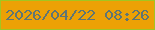 文字の大きさ：4、枠の色：a2c521、背景の色：eca105、文字の色：5e7574 無料ブログパーツのブログ時計