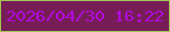 文字の大きさ：3、枠の色：a2c752、背景の色：761d55、文字の色：b20ae0 無料ブログパーツのブログ時計