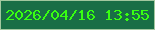 文字の大きさ：2、枠の色：a2c79f、背景の色：196e46、文字の色：38ff11 無料ブログパーツのブログ時計