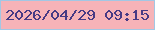 文字の大きさ：1、枠の色：a2c7e4、背景の色：f6b3b8、文字の色：473a84 無料ブログパーツのブログ時計