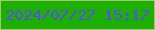 文字の大きさ：5、枠の色：a2c974、背景の色：1daf02、文字の色：594bf5 無料ブログパーツのブログ時計