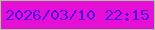 文字の大きさ：4、枠の色：a2cb98、背景の色：e50fd5、文字の色：4f04e0 無料ブログパーツのブログ時計