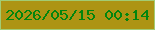 文字の大きさ：5、枠の色：a2cc73、背景の色：ad9414、文字の色：02850e 無料ブログパーツのブログ時計