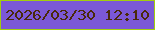 文字の大きさ：4、枠の色：a2ce0d、背景の色：7b58d6、文字の色：4a290a 無料ブログパーツのブログ時計