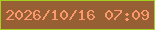 文字の大きさ：3、枠の色：a2cf20、背景の色：965f34、文字の色：fd986c 無料ブログパーツのブログ時計