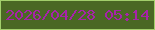 文字の大きさ：2、枠の色：a2cf6b、背景の色：4a6824、文字の色：a623a9 無料ブログパーツのブログ時計