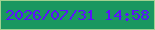 文字の大きさ：4、枠の色：a2d191、背景の色：1a9760、文字の色：5c0ffd 無料ブログパーツのブログ時計
