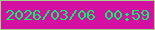 文字の大きさ：1、枠の色：a2d288、背景の色：d310a1、文字の色：01f567 無料ブログパーツのブログ時計