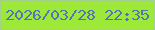 文字の大きさ：2、枠の色：a2d289、背景の色：9ee83a、文字の色：5373bb 無料ブログパーツのブログ時計