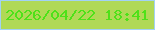 文字の大きさ：3、枠の色：a2d2f5、背景の色：b0d956、文字の色：4ee119 無料ブログパーツのブログ時計
