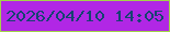 文字の大きさ：4、枠の色：a2d349、背景の色：b127e5、文字の色：154371 無料ブログパーツのブログ時計