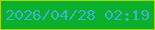 文字の大きさ：2、枠の色：a2d60e、背景の色：09b02c、文字の色：3fb0cd 無料ブログパーツのブログ時計