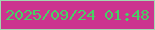文字の大きさ：5、枠の色：a2d7b0、背景の色：cc338f、文字の色：48d164 無料ブログパーツのブログ時計
