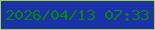 文字の大きさ：3、枠の色：a2d931、背景の色：1b31ab、文字の色：068801 無料ブログパーツのブログ時計