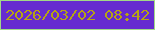 文字の大きさ：4、枠の色：a2d987、背景の色：662bd0、文字の色：b6a313 無料ブログパーツのブログ時計