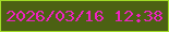 文字の大きさ：3、枠の色：a2dc27、背景の色：4c6113、文字の色：ef23c1 無料ブログパーツのブログ時計