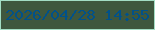 文字の大きさ：3、枠の色：a2ddc4、背景の色：3e573e、文字の色：015189 無料ブログパーツのブログ時計