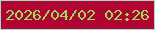 文字の大きさ：1、枠の色：a2dec4、背景の色：b20433、文字の色：94e05d 無料ブログパーツのブログ時計